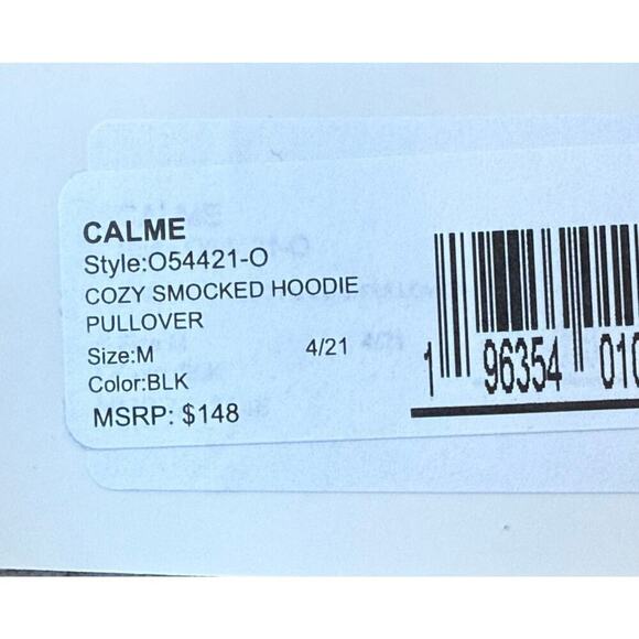 Calme Johnny Was Smocked Hoodie Sweatshirt M Pullover $148 NWT - Picture 4 of 4